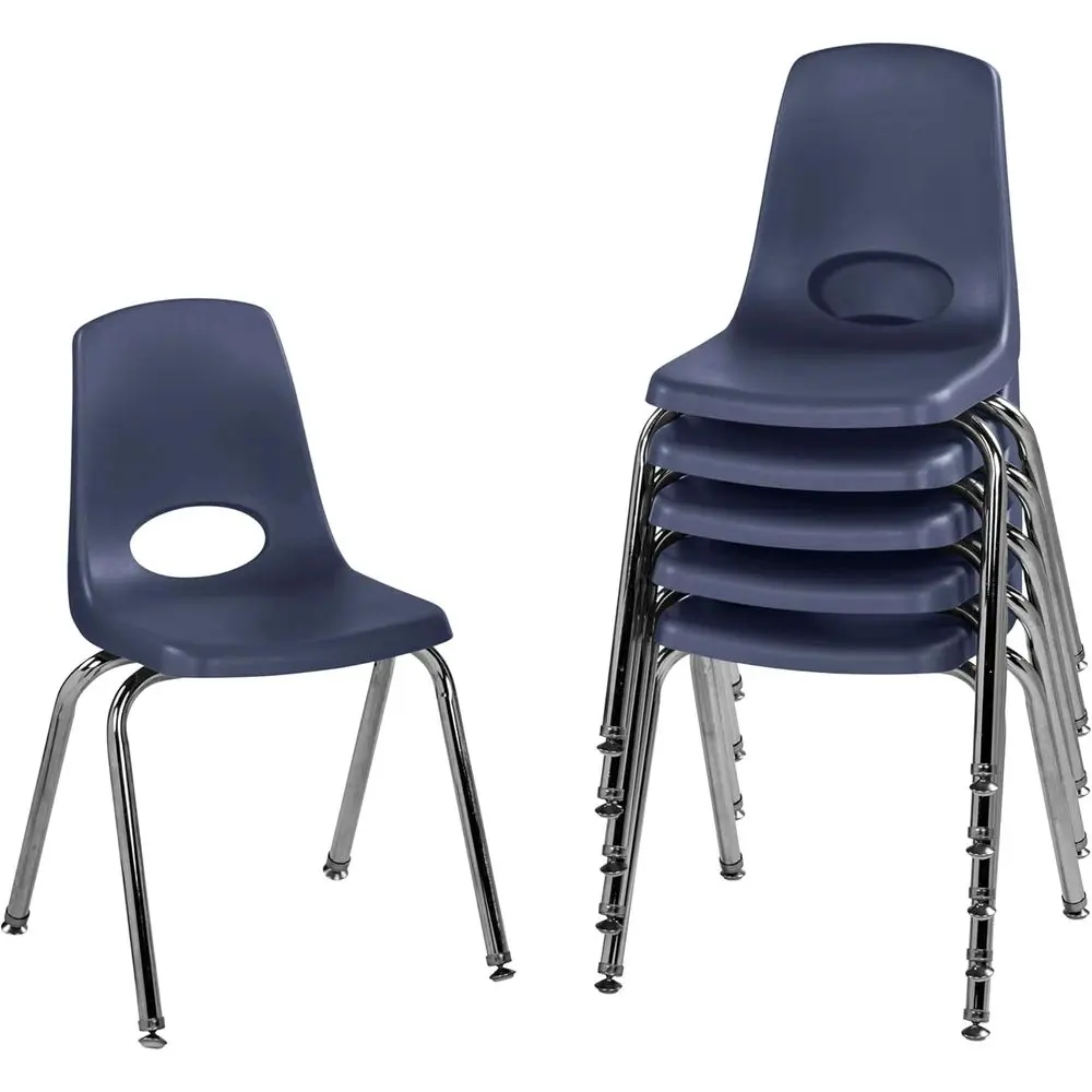 

DP 16" School Stack Chair,Stacking Student Seat with Chromed Steel Legs and Nylon Swivel Glides; or In-Home Learning or Classroo