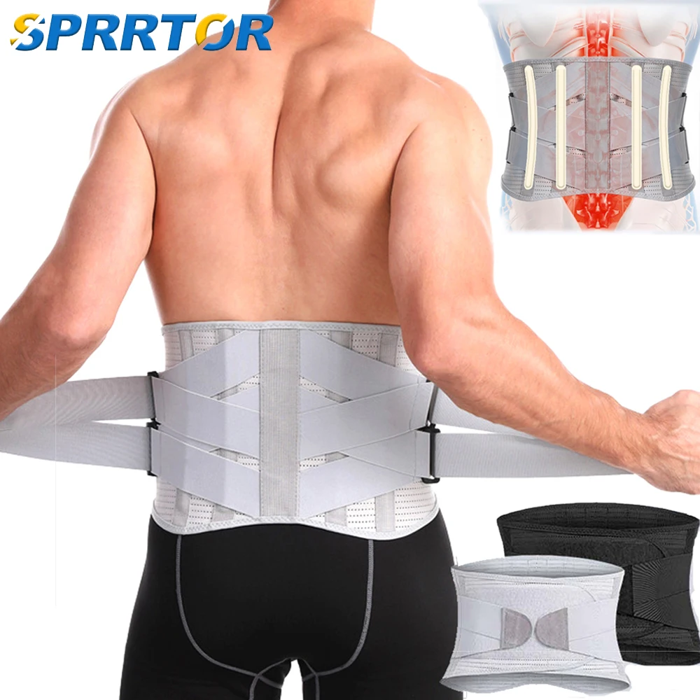 

Adjustable Back Lumbar Support Belt Breathable Waist Brace Strap for Lower Back Pain Relief, Scoliosis, Herniated Disc, Sciatica