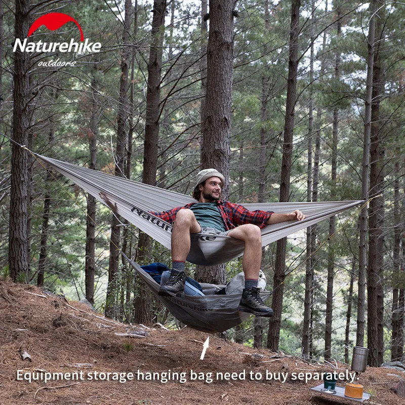 Naturehike ASUKA 265g Portable 1Person Hammock 30 Nylon Breathable Bearing Weight 150kg Ultralight Camp Swing Hammock 275cm