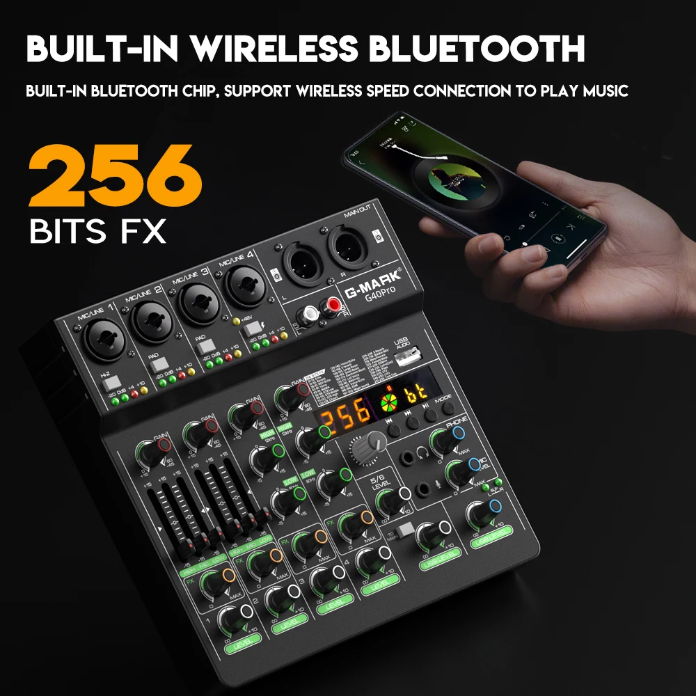 ミキシングコンソール G-MARK G40PRO 4チャンネ - Audio Mixer 4 Channel のレビューと価格