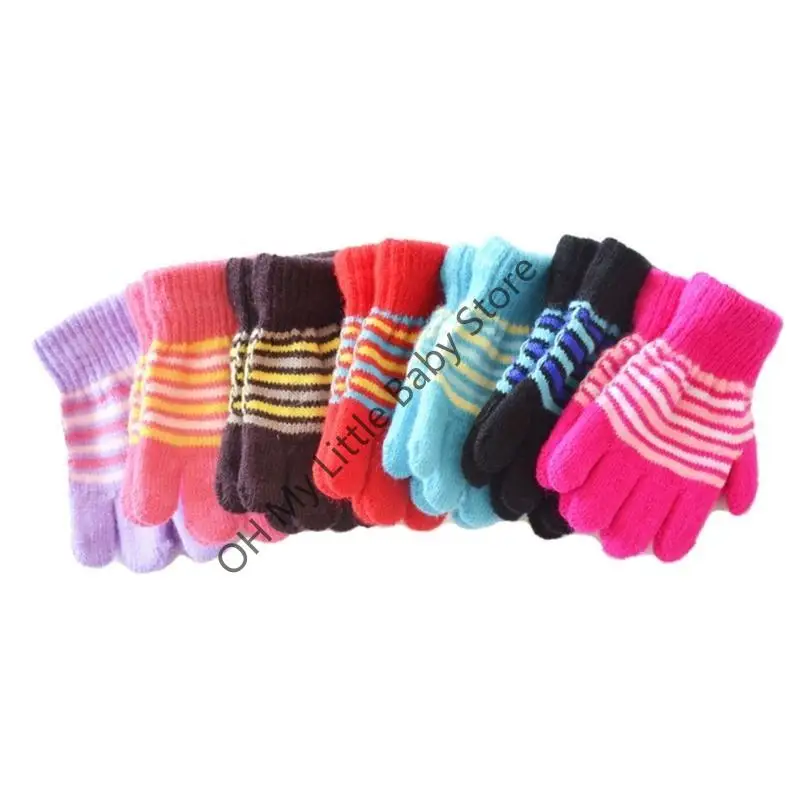 

M76C Перчатки с длинными пальцами Трикотажные перчатки Уютные теплые универсальные перчатки для мальчиков и девочек