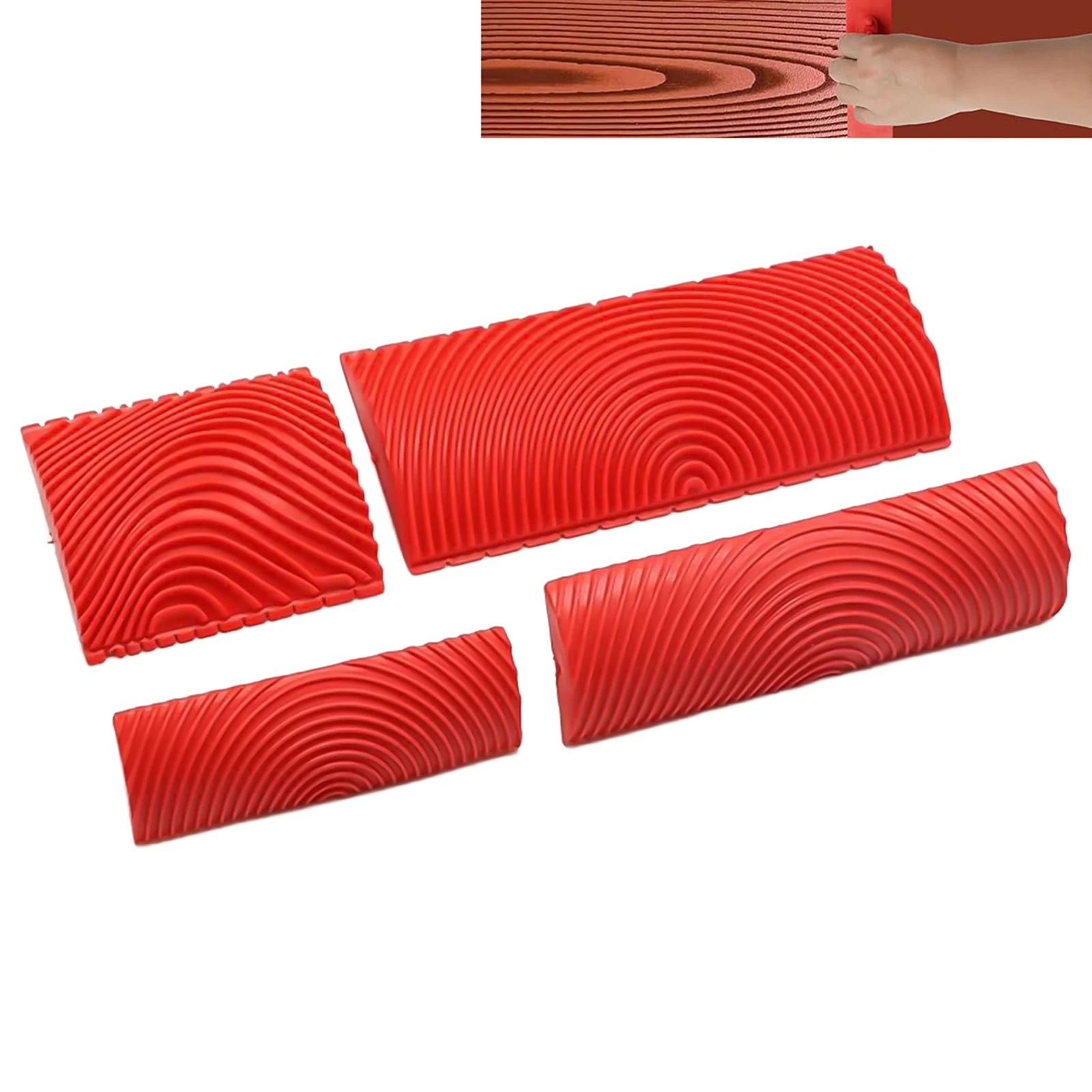 4pcs Rubber Wood Graining Tools Rubber Empaistic Wood Texture Painting Tool for DIY Wall Room ration