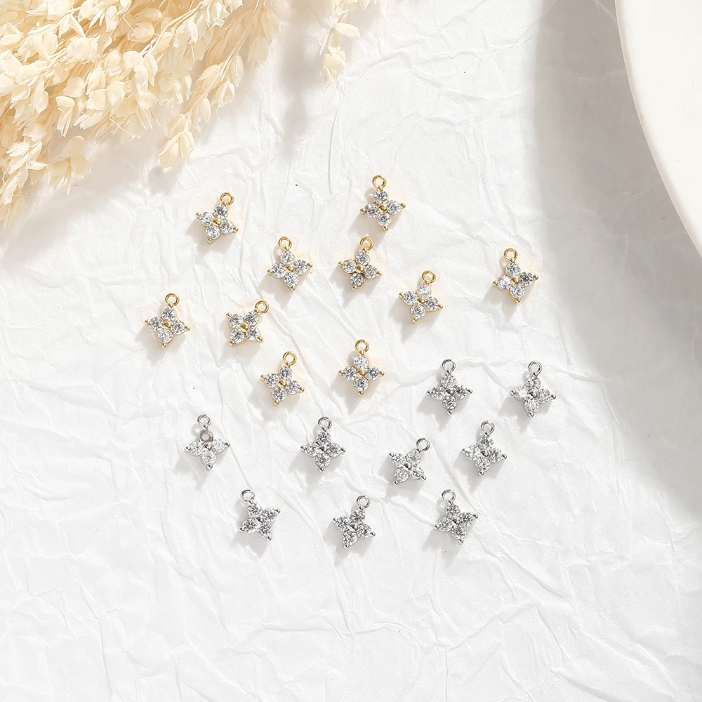 BenS Star charms for jewelry making Mini Brass cubic zirconia  charm necklace Jewelry accessories supplies wholesale P11