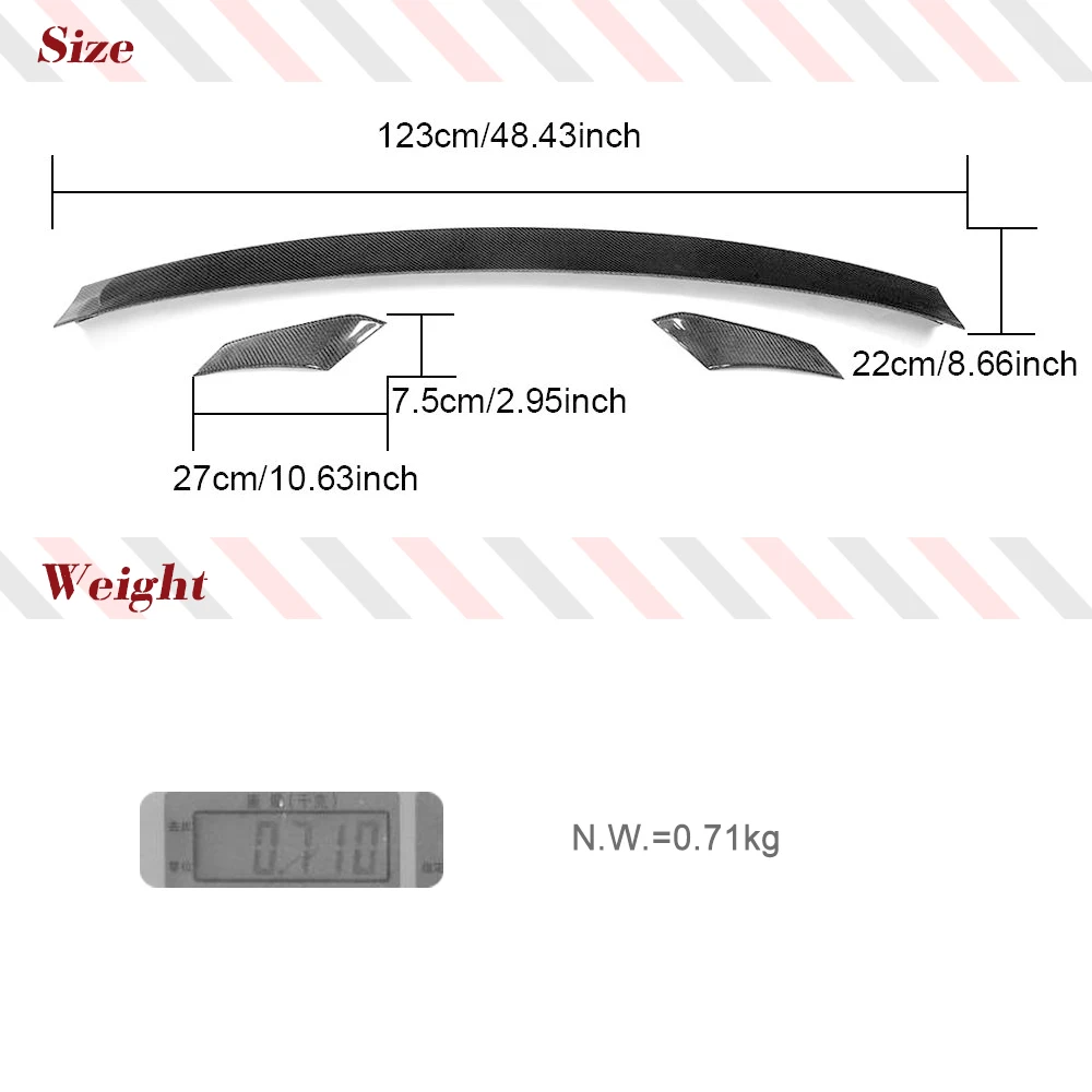For Audi A5 Sline S5 B9 Sport 2017- 2019 Carbon Fiber Car Rear Racing Spoiler Car Rear Boot Wing Lip Body Kits 3pcs No for Base - view 6