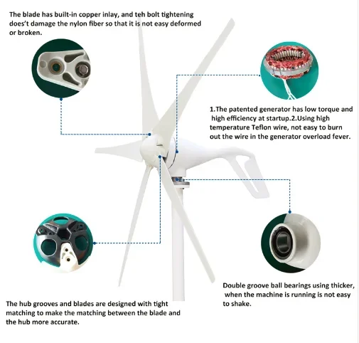 Wind Turbine 12V 24V Wind Energy Generator 400W Windmill With Controller