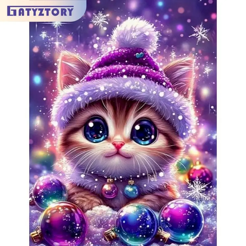 

GATYZTORY Diamond Painting Kit Original Gifts Rhinestone Of Picture Cat Full Round/Square Paint With Diamonds Home Decoration Di