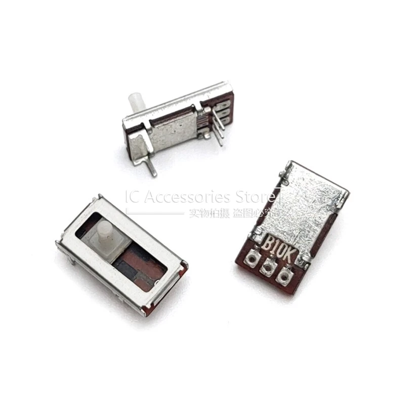 5 قطعة الاستشعار الخطي 16 مللي متر B10K وصلة واحدة مستقيم انزلاق الجهد صف واحد 3 دبوس مقبض طول 5 مللي متر