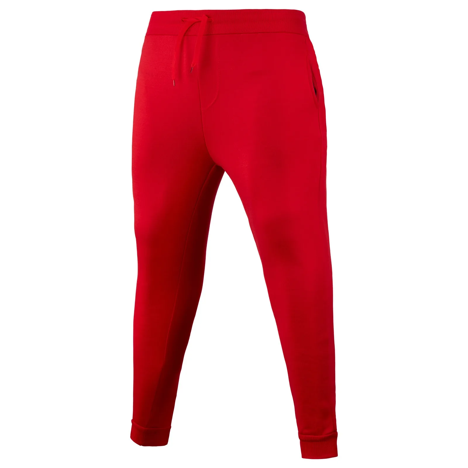 2024 New Fashion Brand Men\'s Leisure Sports Running Lace Up End Foot Pants Solid Color Loose Pants Plush Guard Pants