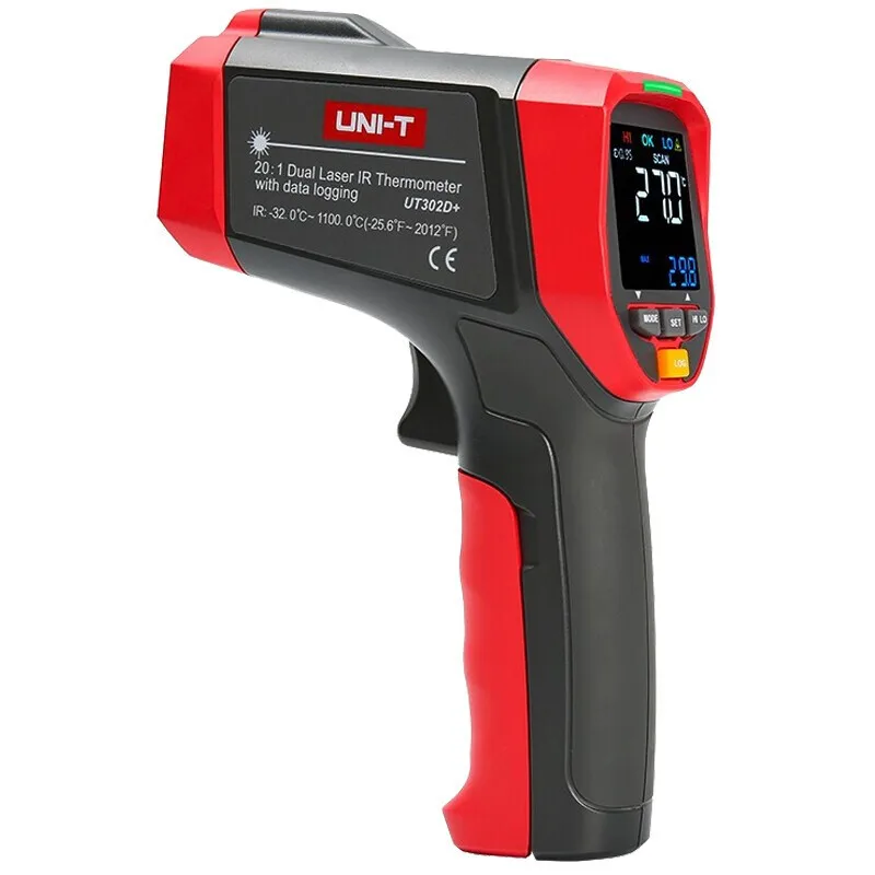 UNI-T UT302D+ Non-Contact Temperature Meter Digital Laser Thermometer Gun LCD Backlight Pyrometer