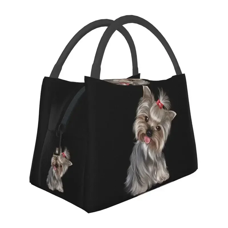 Yorkshire Terrier Insulated Lunch Bags for Outdoor Picnic Cute Yorkie Dog Resuable Thermal Cooler Bento Box Women