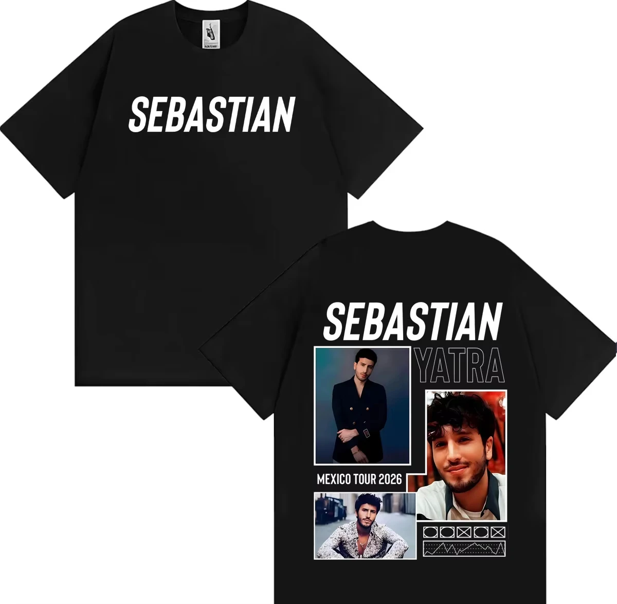Camiseta Sebastian Yatra Entre Tanta Gente Tour 2026 para hombre y mujer, camisetas clásicas de Hip Hop de gran tamaño, ropa informal de manga corta
