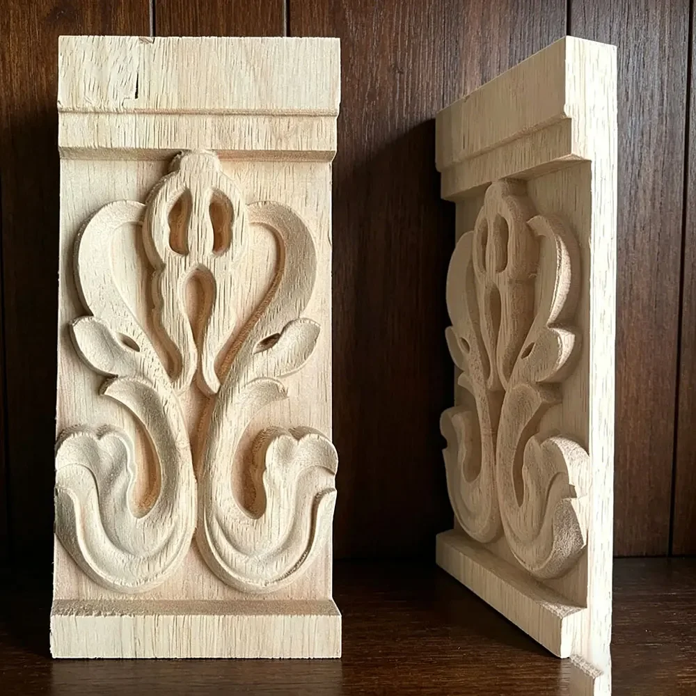 17cm Solid Wood Vintage Home Applique Wedding Decoration Maison Accessories Modern Furniture Applique Wooden Figurines