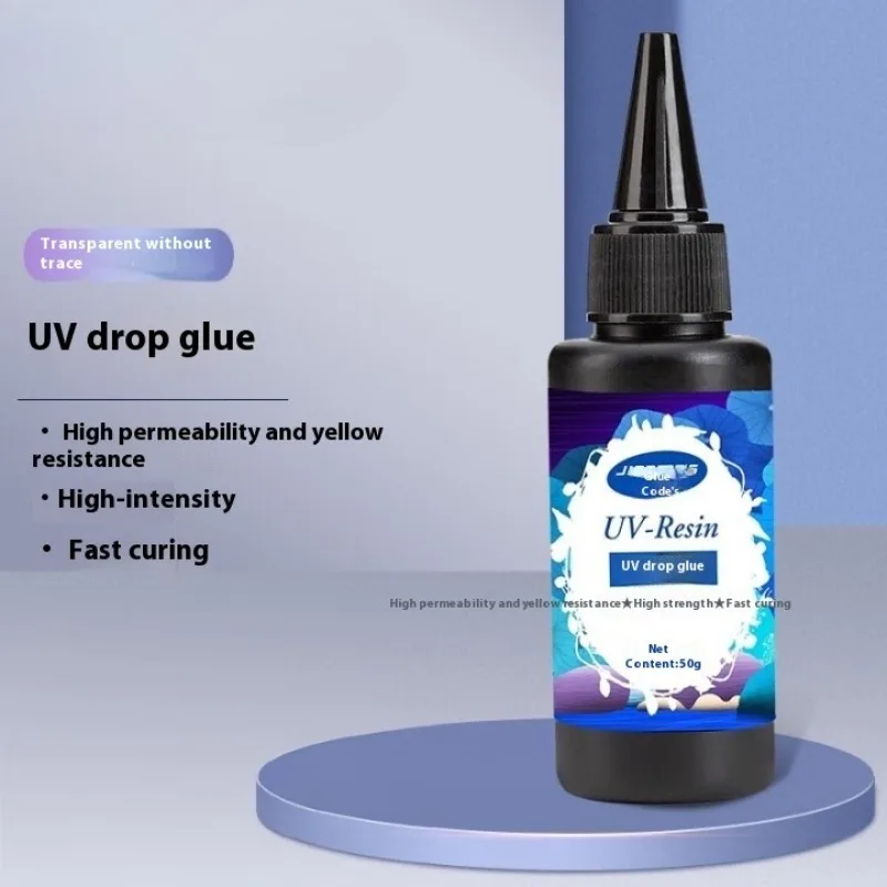 Pegamento de resina UV, cristal transparente, flores secas por goteo, pegamento UV para manualidades de joyería DIY hechas a mano, secado rápido UV