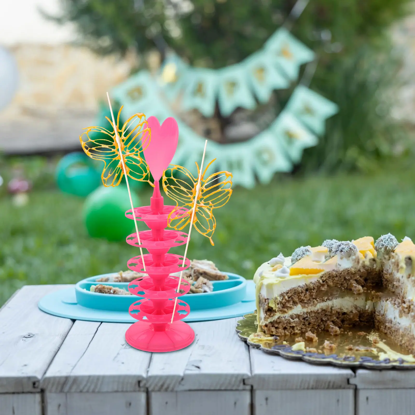 

Cotton Candy Display Stand Adjustable Tower Lollipop Holder Cake Pop Rack Decorative for Wedding Birthday Party Dessert Table