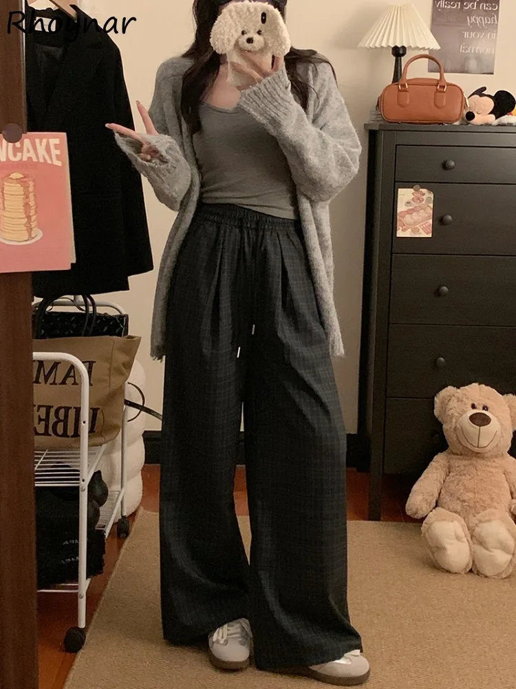 

Брюки женские утепленные на шнурке в стиле ретро, черные, серые, в клетку, хипстерские, мешковатые, уникальные, мягкие, модные, в консервативном стиле, Ulzzang, зимние, ленивые, Ins