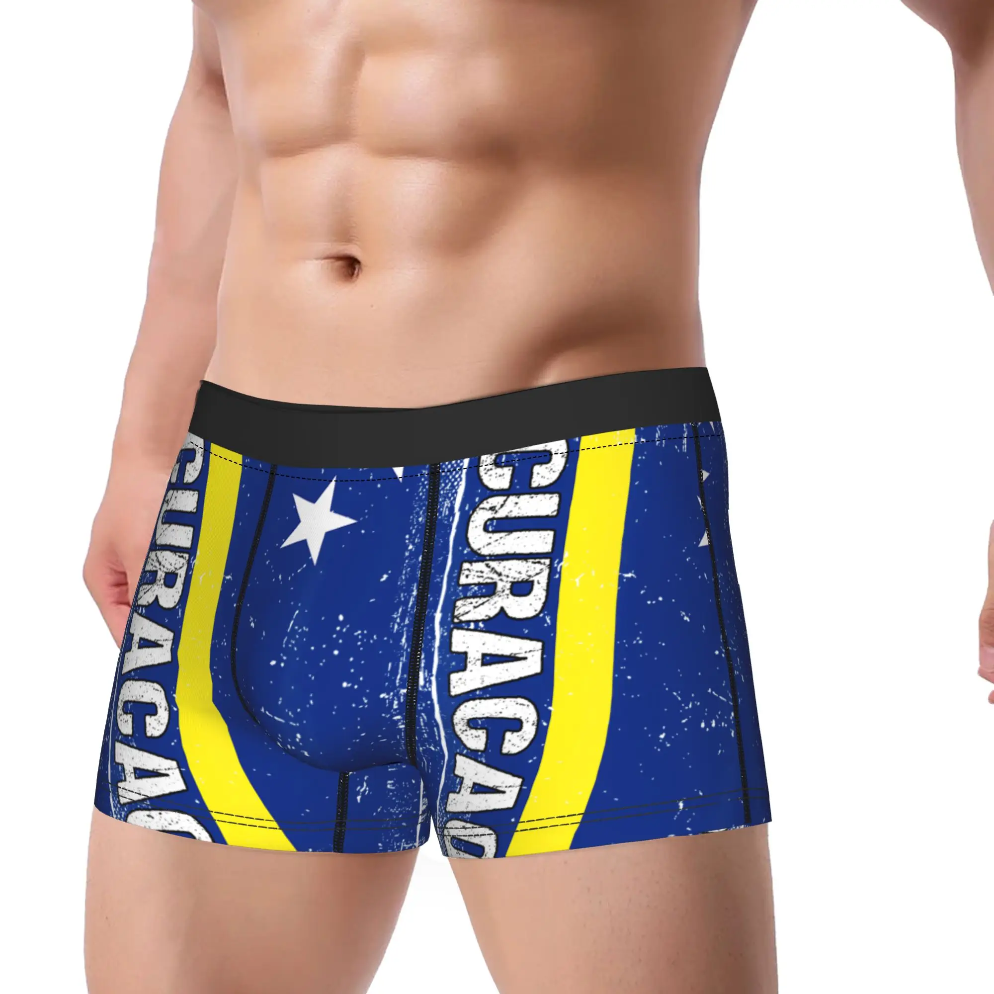 Curacaoan Flag Curacao Boxer Brief  Underwear Quality Male Breathable Trunk Custom DIY Large Size Panties