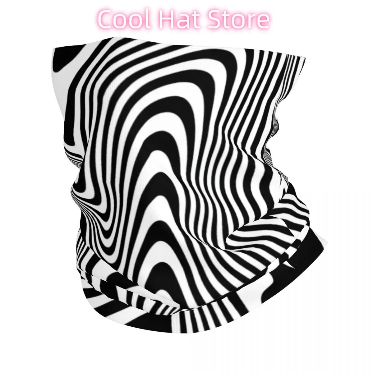 

Black And White Bandana Neck White Scarf Multi-use Headwear Fishing Unisex Adult Winter