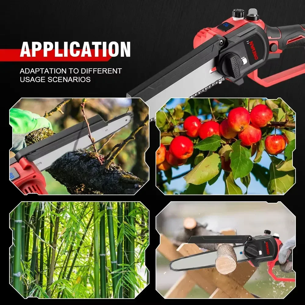 8 Inch Brushless Chain Saw Cordless Pruning Electric Saw Battery Saw Garden Woodworking Power Tool For Makita 18V Battery