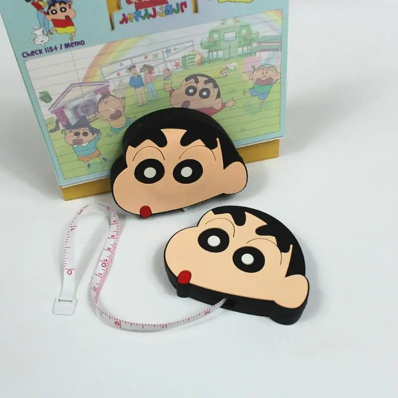 Anime Cartoon Crayon Shin-Chan Silicone Material 1.5M Long Tape Measure Kawaii Portable Diy Tool Clothes Measurement Ruler