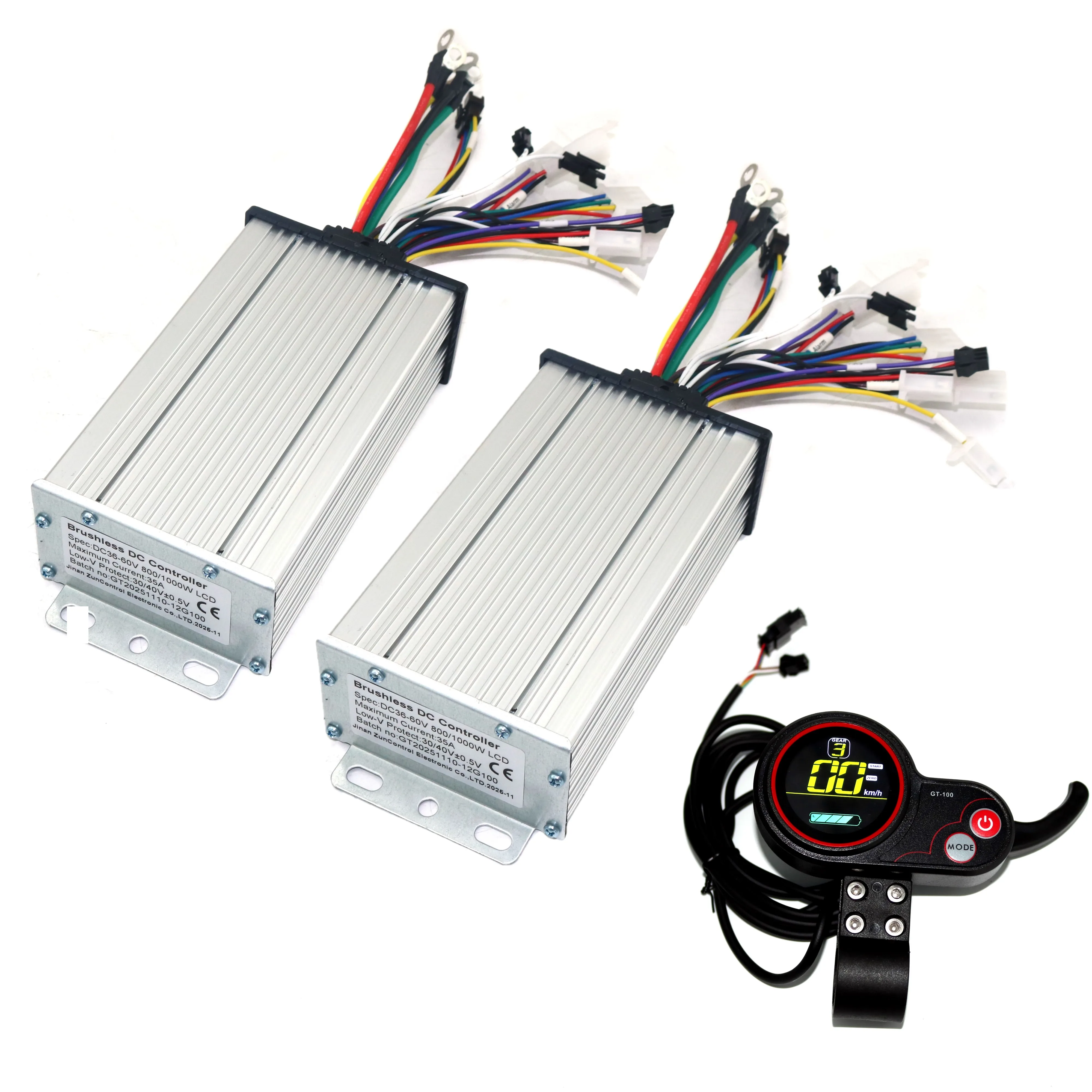 

Двойной привод 36 В/48 В/52 В/60 В 1000 Вт BLDC Контроллер электрического скутера E-bike 2 шт. бесщеточный скоростной драйвер и 1 шт. ЖК-дисплей