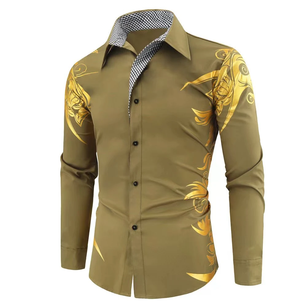 Men's Long Sleeve Shirt Printed Shirt Fashion New Casual High Quality Elegant Men's Top Extra Large Size Clothing