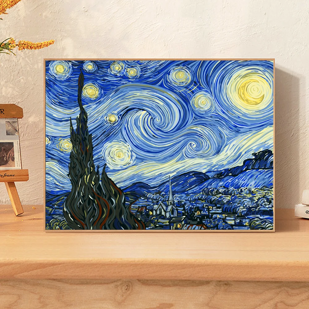 Landscape Diamond Painting Kits Van Gogh Starry Night Girl With Pearl Earring  Picture Mosaic Cross Stitch Embroidery Home Decor