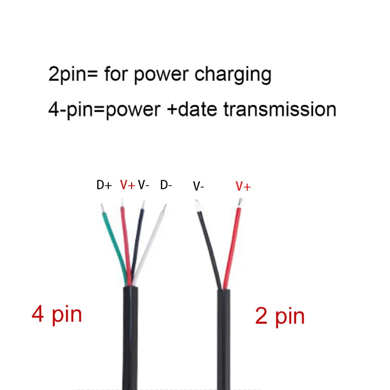 Micro USB Female Jack 4 Pin 2 Pin Male Female Power Supply Data Line Charge Cable Extension Cord Connector Q1