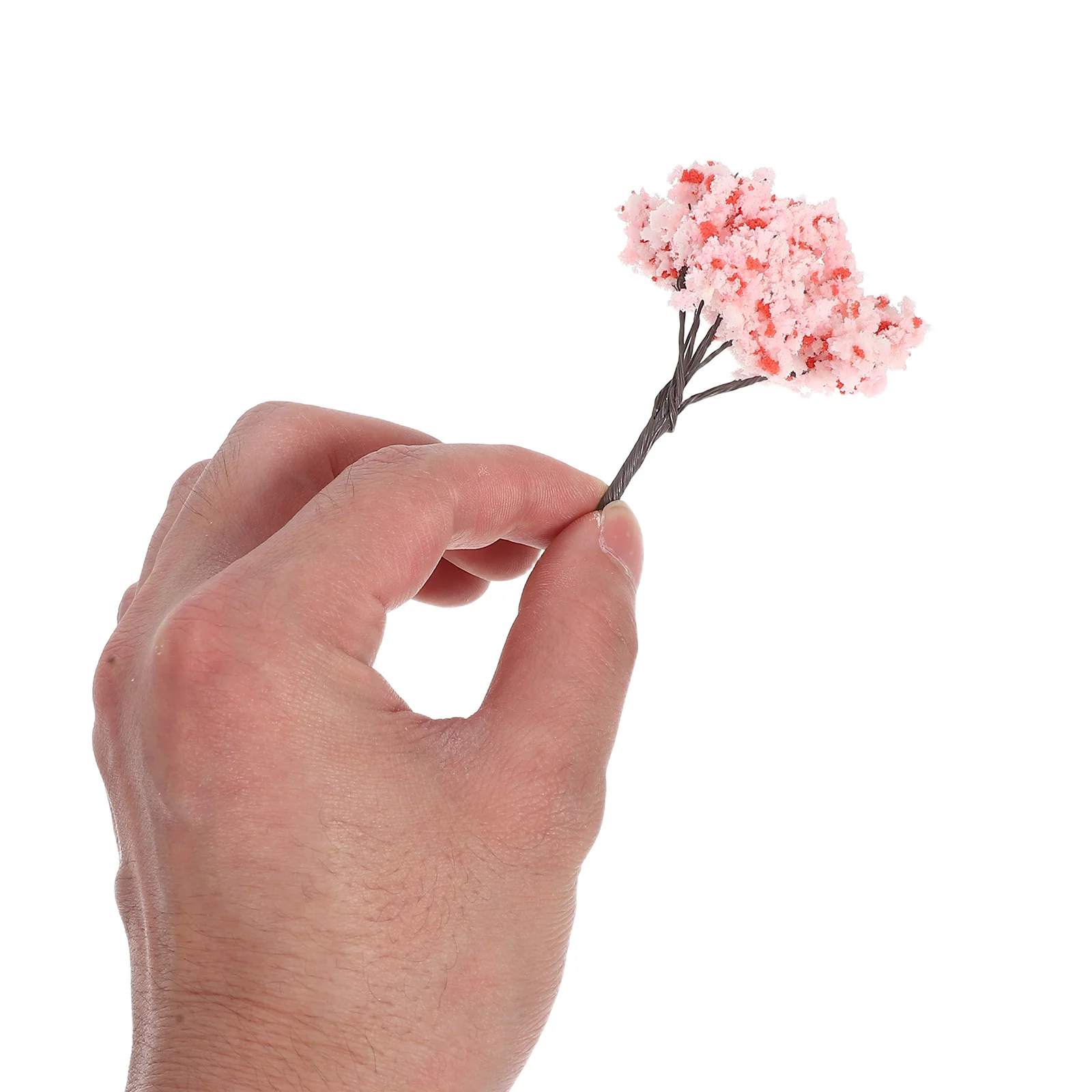 

10pcs Mini Cherry Blossom Trees Faux Plastic Branches For Diy Microlandscape Scenery Decor Artificial Bonsai Garden Ornaments