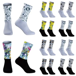 Summer Anti Slip Silicone Aero Socks Men Bicycle Sport Running Bike Socks 2024 New Cycling Socks