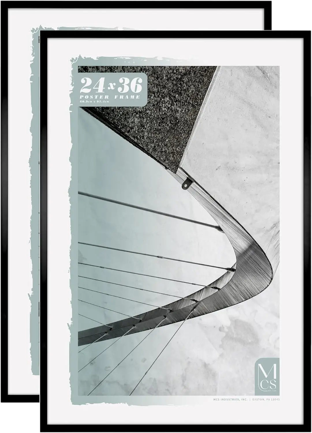 

24x36 Movie Poster Frame Black, Vertical & Horizontal Hanging Large Picture Frame for Photos, Artwork & Posters (2-Pack)