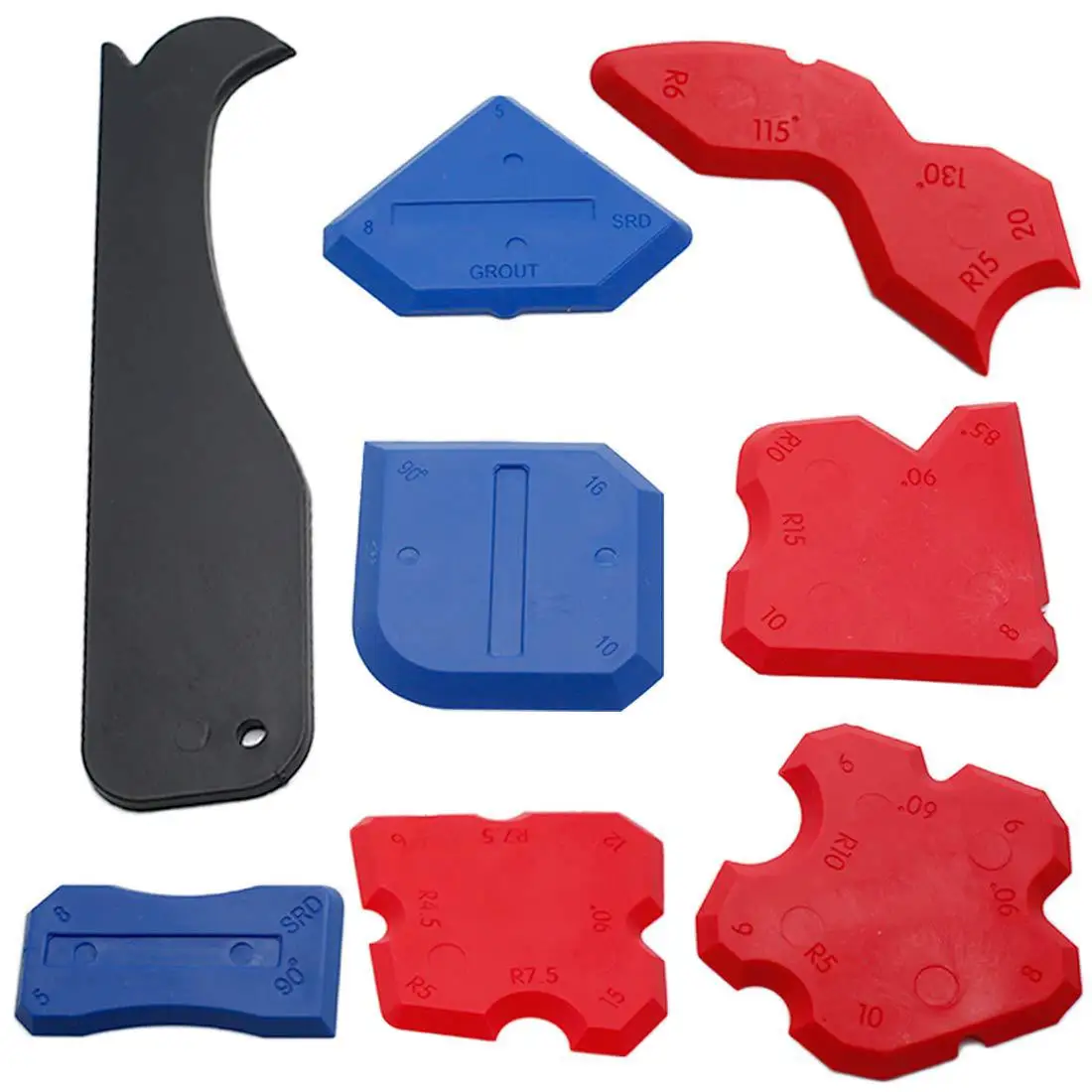 8 Buah/Set Alat Pengisi Celah Kit Alat Caulking Penghilang Sealant Spatula Lem Kaca untuk Dapur Kamar Mandi Wastafel Mandi Shower Diy Tahan Lama