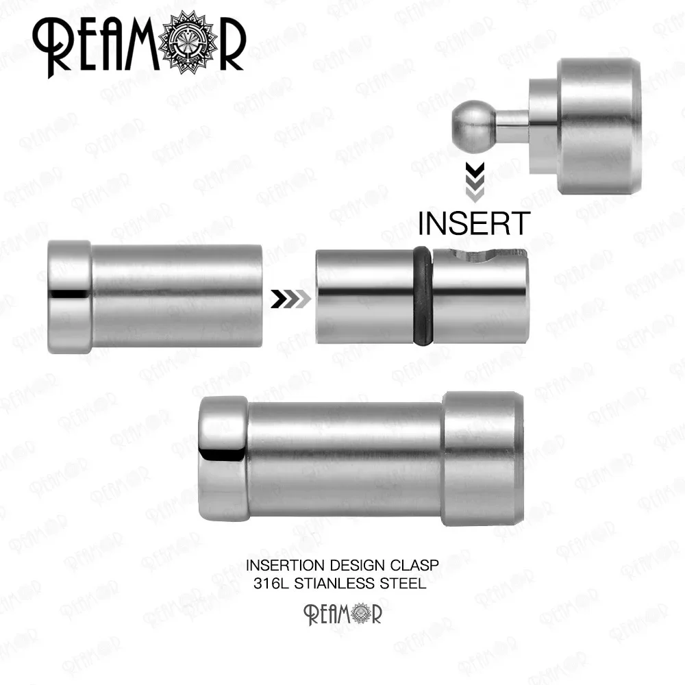 REAMOR الرجال اليدوية جلد طبيعي مضفر سوار 316L الفولاذ المقاوم للصدأ الأسد رئيس الإناث سوار المجوهرات العصرية #4