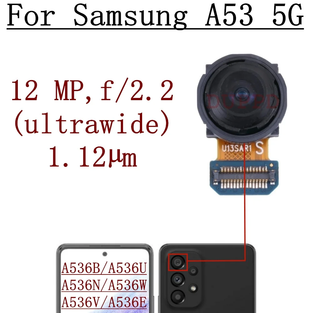 Front Rear Camera For Samsung Galaxy A53 5G SM-A536B A536U A536N Back Wide Macro Depth Main Camera Module Flex Cable