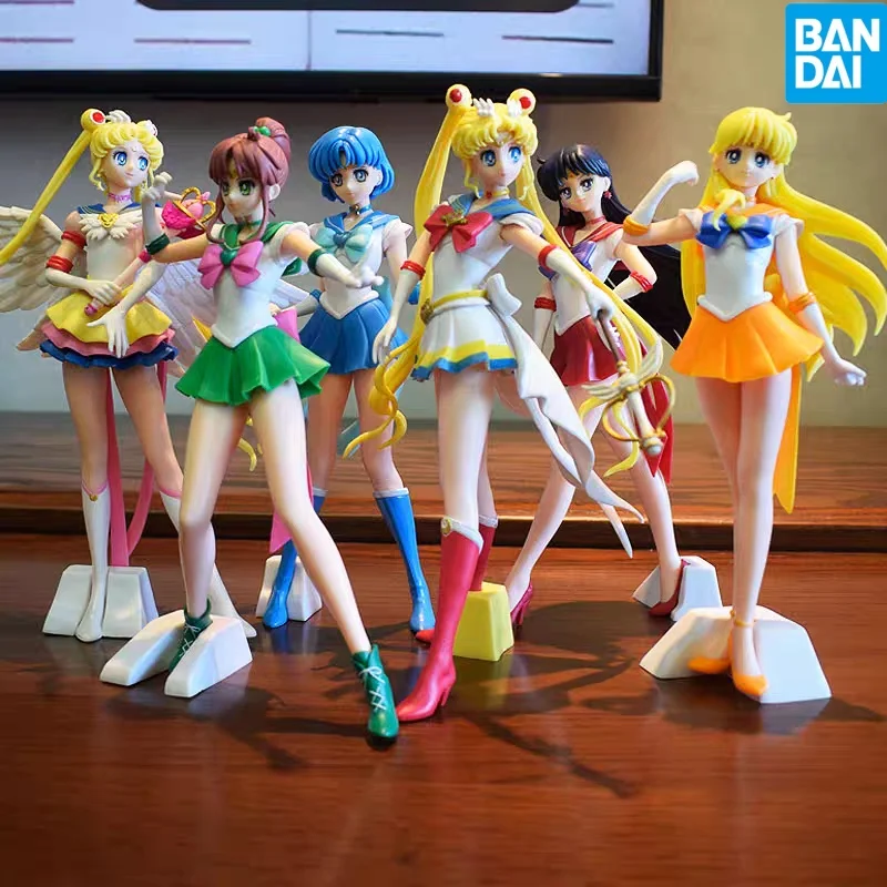 Figuras de acción de Sailor Moon, Sailor Mars, Sailor Mercury, hecho a mano juguete, modelo Kawaii, adornos, regalo, 22cm, 2 unidades por lote, nuevo