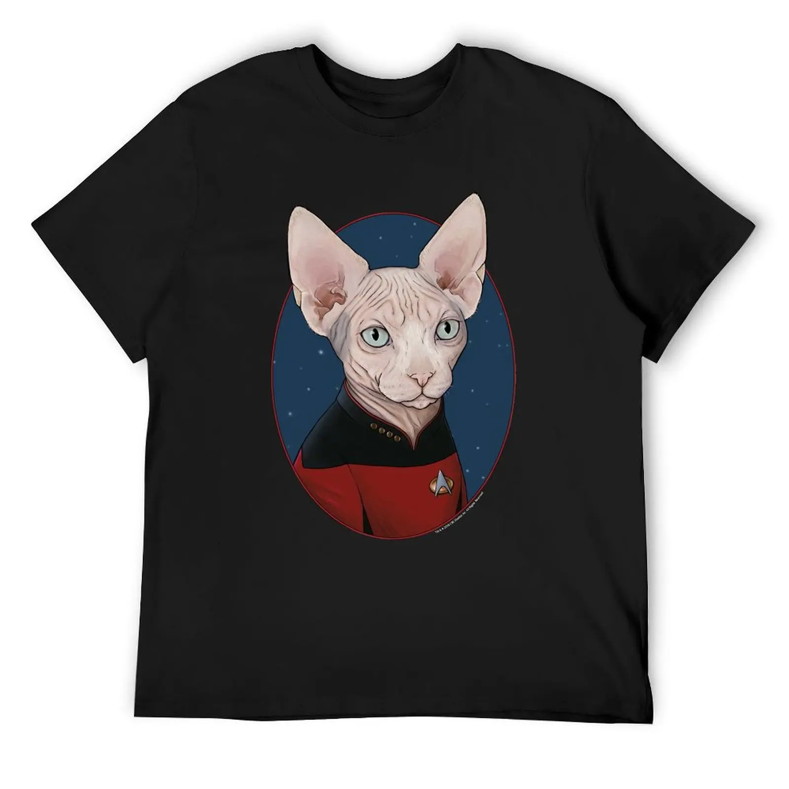 Star Trek Next Generation Picard Cat Circle Portrait T-Shirt custom t-shirts boys whites man clothes men graphic t shirts