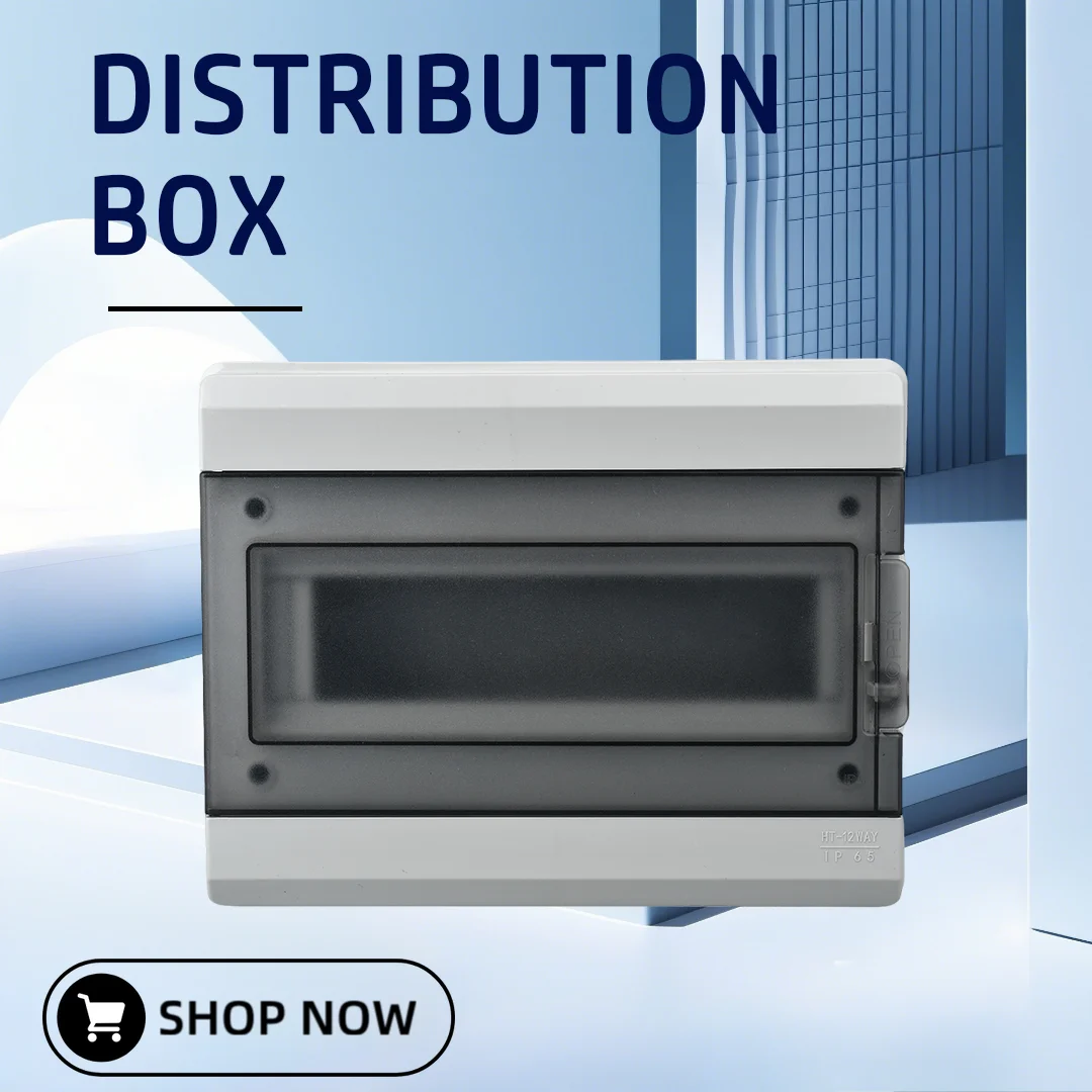 

HT Series Junction Box 2/3/5/8/12/15/18/24WAY PC Plastic Outdoor Electrical IP65 Waterproof Distribution Box Junction For MCB