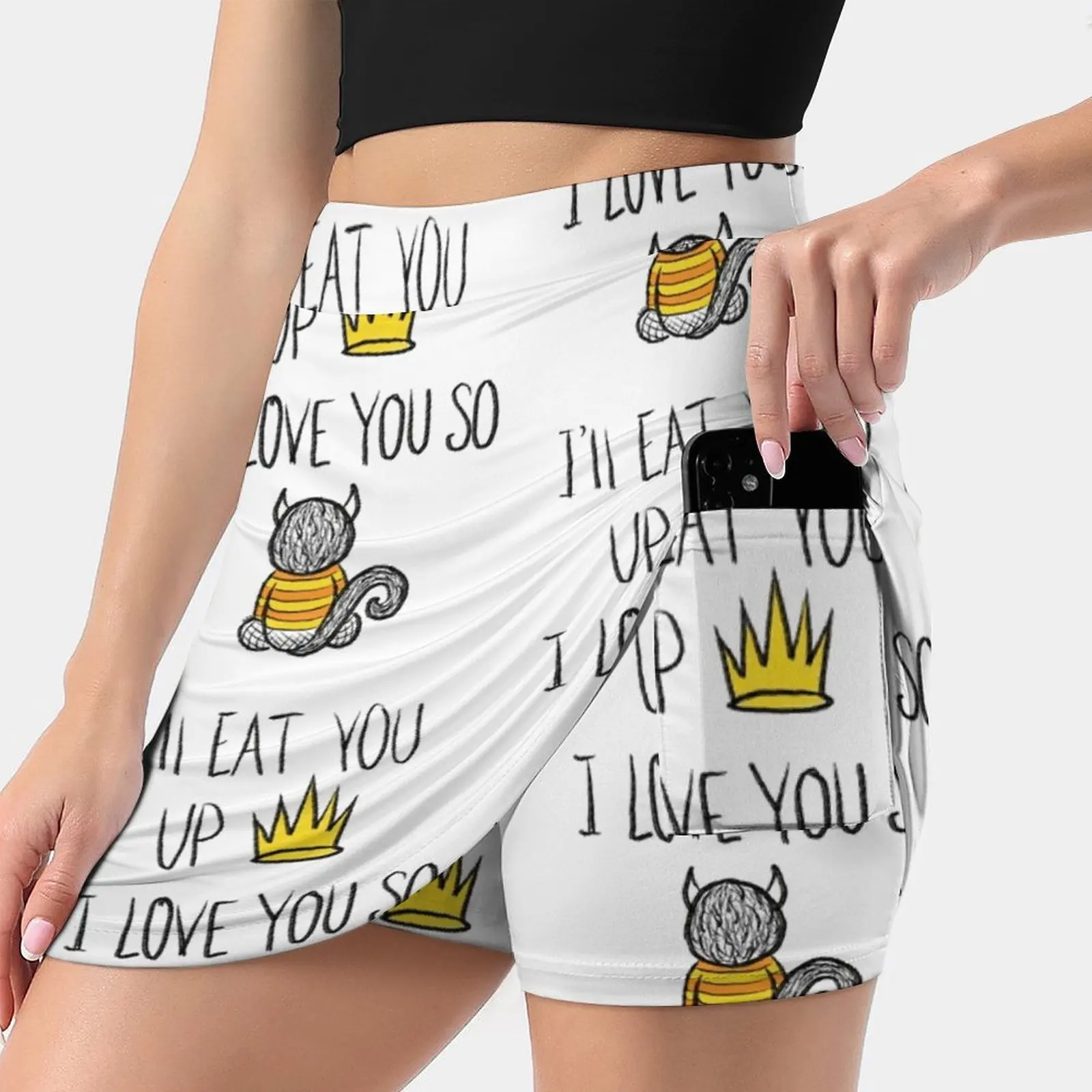 

Where The Wild Things Are I'Ll Eat You Up I Love You Sowhere Women's skirt With Hide Pocket Tennis Skirt Golf Skirts Badminton