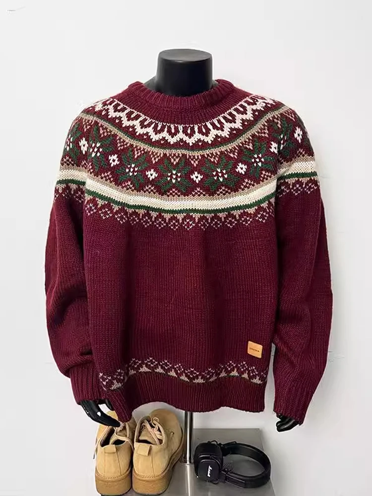 

Cisas Pattern Knitted Sweater Men's Winter Lazy Sle High Quali Inner Wear Base Layer Jaet Faionable Urban Sle