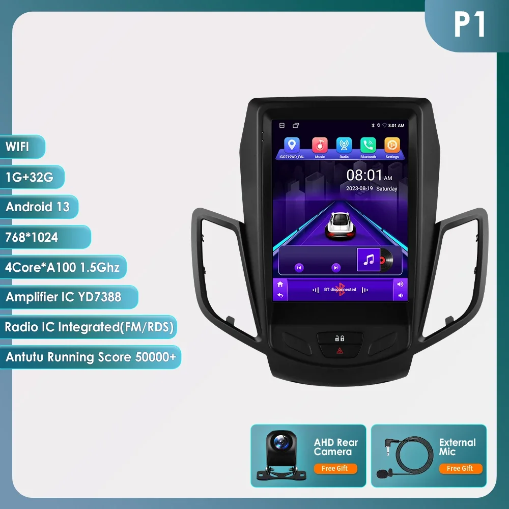 Android Autoradio Voor Ford Fiesta 2009 - 2017 Autoradio Multimedia Video Gps Carplay 9.7 ''Touch Verticale Scherm Speler 7862