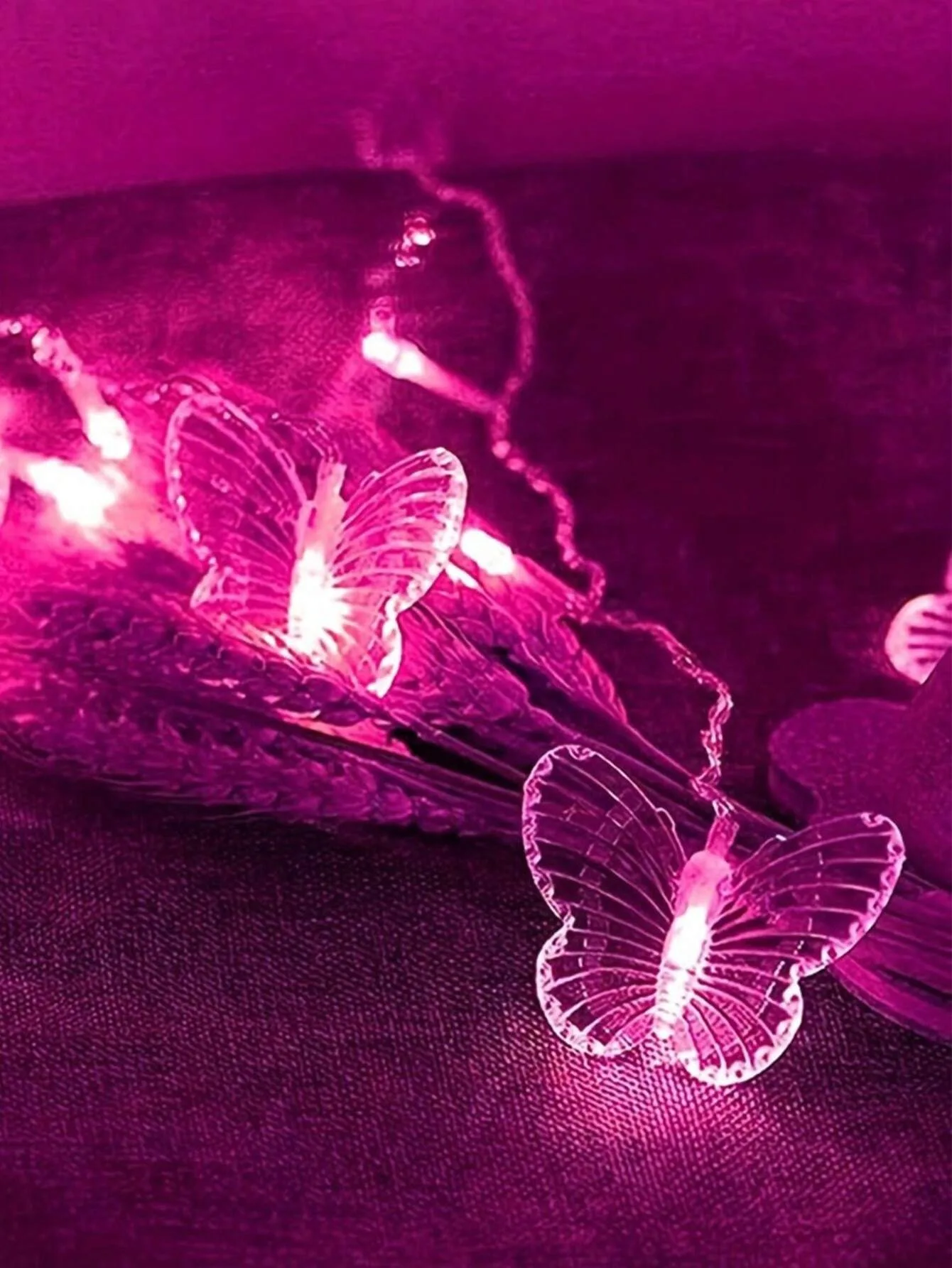 96 LED Butterfly Curtain String Lights 3.5m USB Powered with Remote Control 8 Modes for Home Bedroom Wedding Party Decoration