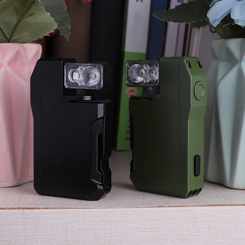 EDC Pocket Flashlight Compact Torch Rechargeable 180 Degree Rotating Flashlight Portable Flat Flashlight for Outdoor Emergency