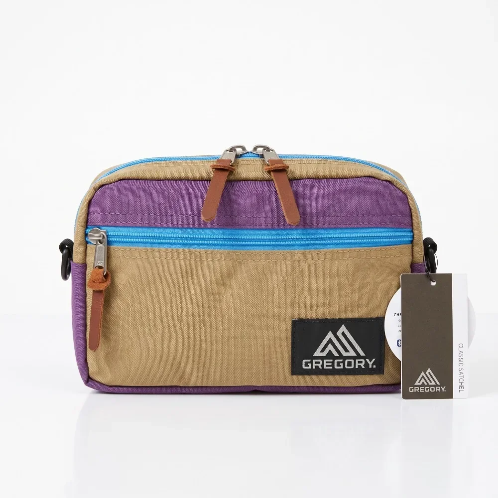 GREGORY Men Crossbody Bag Color Block Casual Shoulder Bag Lightweight Square Messenger Bag Vintage Travel EDC Sling Pouch Women