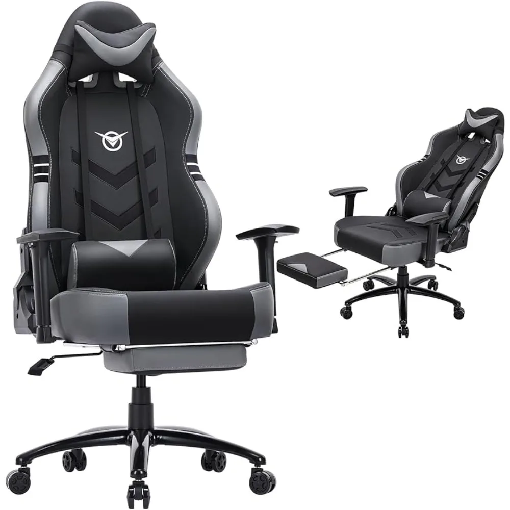 

Big and Tall Gaming Chair With Footrest 350lbs-Racing Computer Gamer Chair Mobile 3D Armrest Furniture Design Armchair Office