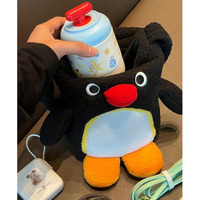 Kawaii Pingu Shoulder Bag Cute Cartoon Outdoor Portable Water Cup Bag Large Capacity Mobile Phone Coin Purse Tote Bag Girl Gift