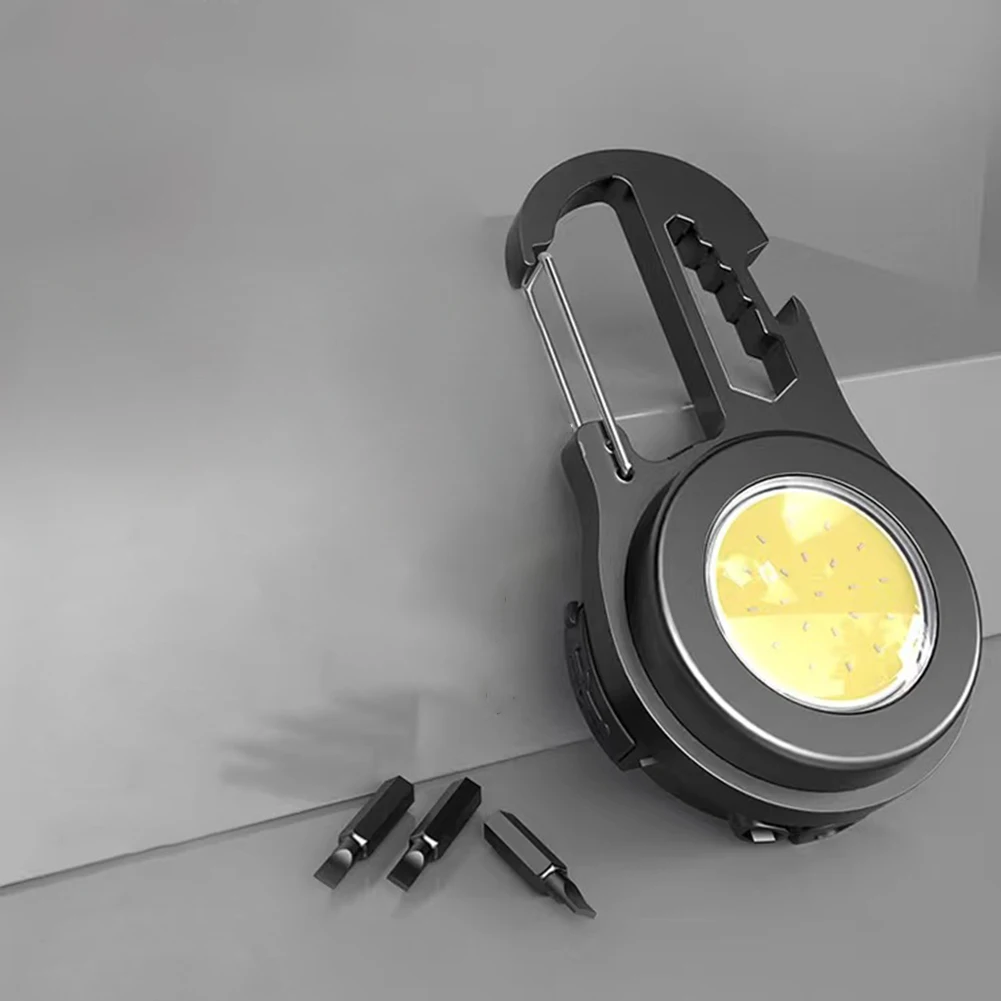 Portátil Mini LED Keychain lanternas, bateria de grande capacidade, tipo C recarregável, super brilhante, luzes de acampamento, 500mAh