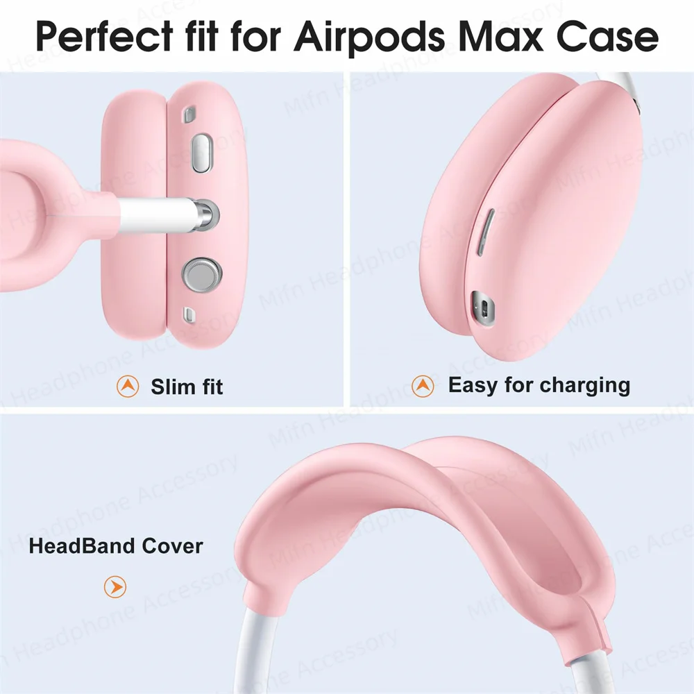 4 in 1 Headphone Case for AirPods Max Ear Cushion/Ear Muff Protector/Headband Cover Earphone Protector Cover for AirPods Max