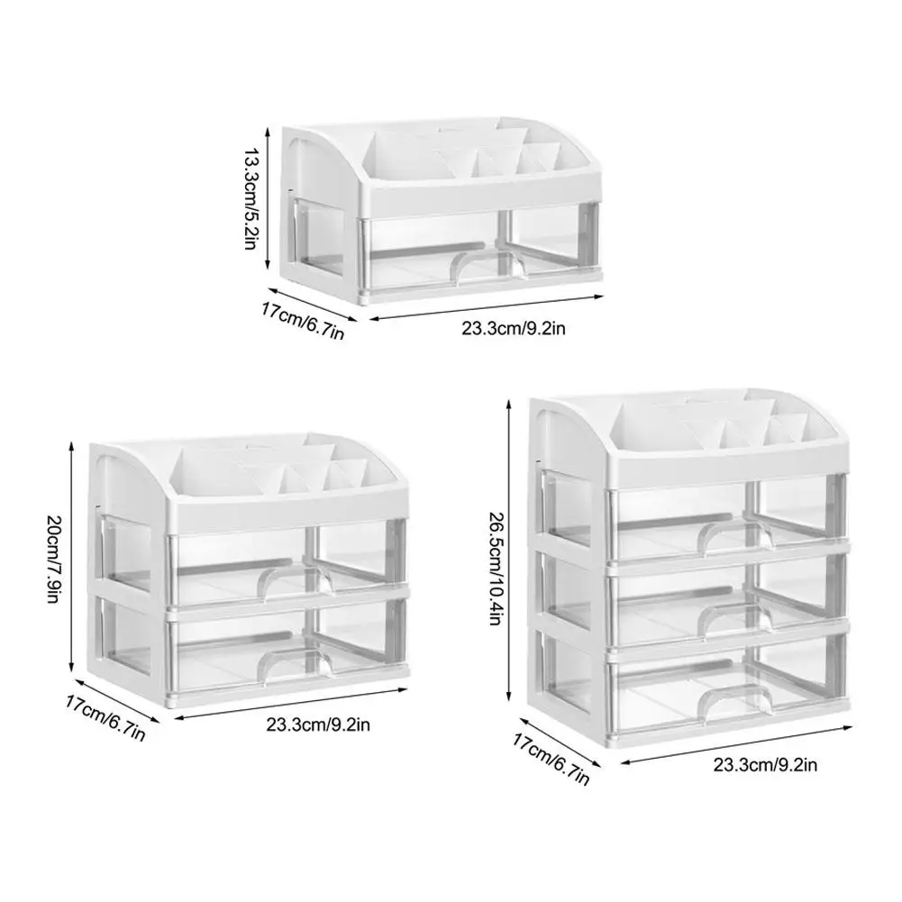 Plastic Drawer Makeup Storage Box Dormitory Finishing Shelf Cosmetics Skin Care Dressing Table Desktop Stationery Box