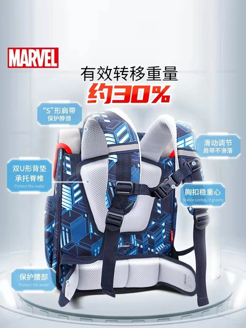 Disney Genuine School Bags For Boys Primary Student Shoulder Large Orthopedic Backpack Captain America Spider Iron Man Mochilas