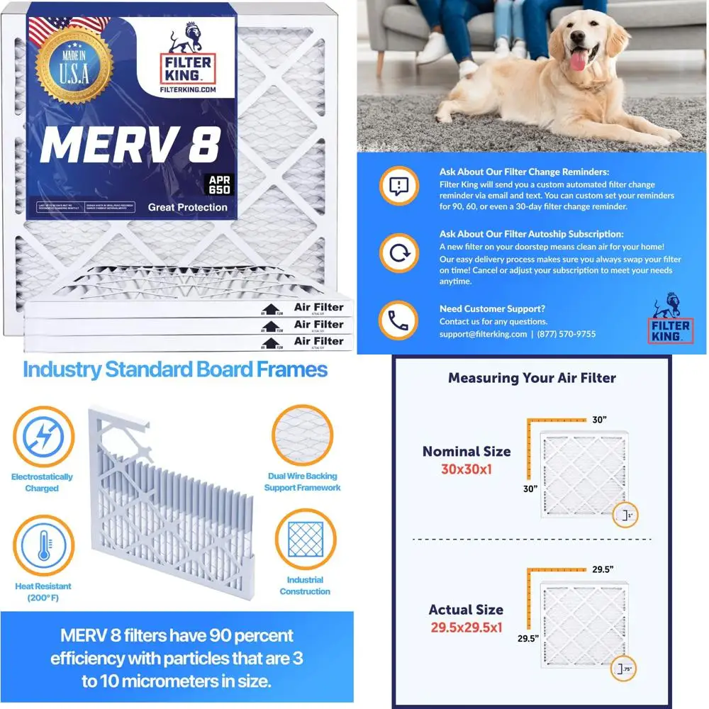 

Плиссированные воздушные фильтры HVAC 14x36x1 MERV 8 Фильтры для печи кондиционера, 12 шт., сделано в США, настоящий размер 13,5x35,5x0,7