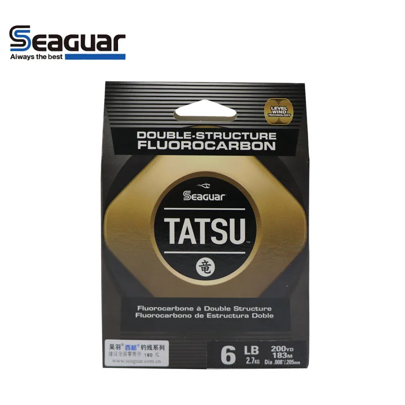 SEAGUAR TATSU Upgraded Competitive Fluorocarbon Line Carbon Line 183m High Strength Fishing Line Fishing Tackle Supplies